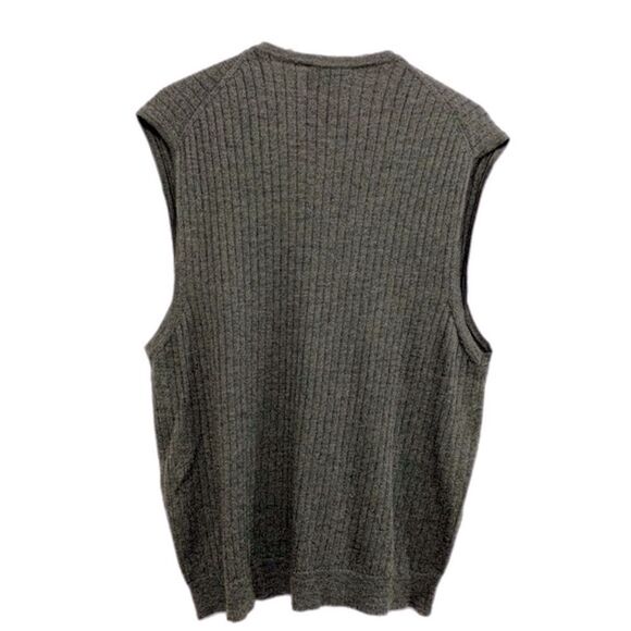 FIESOLE VEST MENS XL GREEN 100% NEW WOOL MERINO EXTRA FINE RIBBED KNIT VEST. - Picture 2 of 12